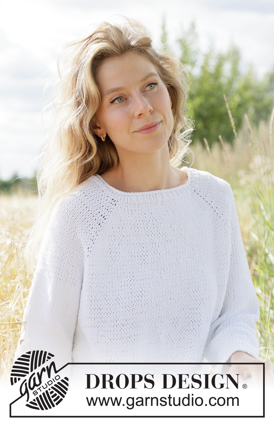 Summer Living Sweater / DROPS 267-25 - Kötött pulóver DROPS Paris fonalból. A darabot fentről lefelé irányban készítjük, raglán szabásvonallal és harisnyakötéssel Méret: XS - XXXL