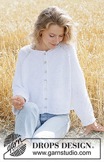 Summer Living Cardigan / DROPS 267-26 - Kötött kardigán DROPS Paris fonalból A darabot fentről lefelé irányban készítjük, raglán szabásvonallal és harisnyakötéssel Méret: XS - XXXL