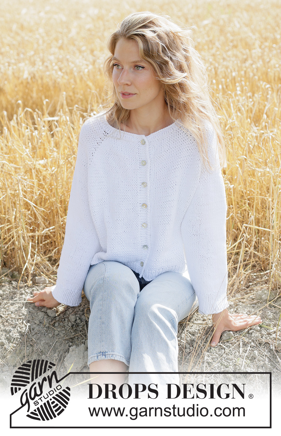 Summer Living Cardigan / DROPS 267-26 - Kötött kardigán DROPS Paris fonalból A darabot fentről lefelé irányban készítjük, raglán szabásvonallal és harisnyakötéssel Méret: XS - XXXL