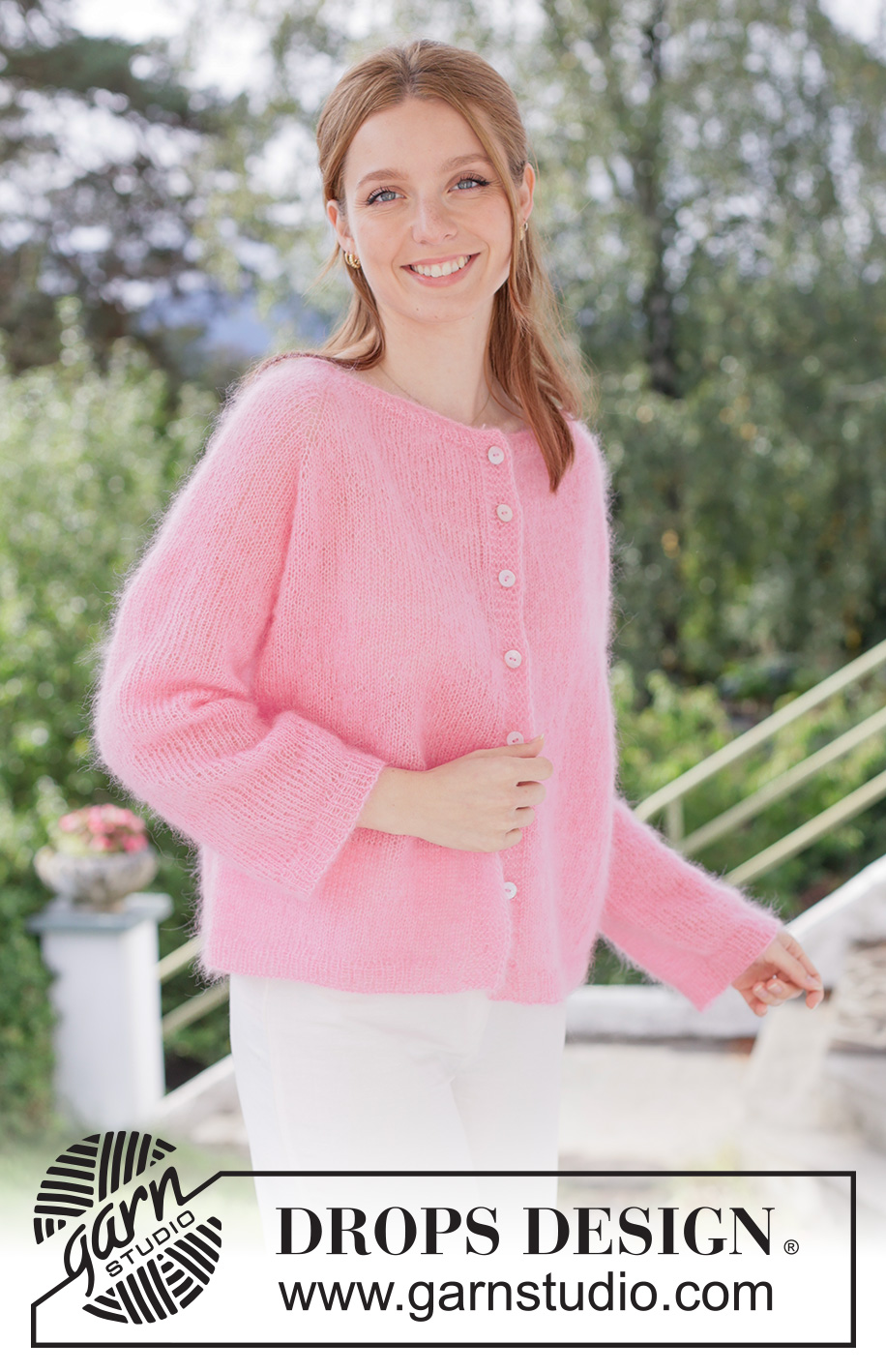 Persephone Cardigan / DROPS 267-6 - Prjónuð peysa úr 2 þráðum DROPS Kid-Silk eða 1 þræði DROPS Brushed Alpaca Silk. Stykkið er prjónað ofan frá og niður með laskalínu og i-cord. Stærð XS - XXXL.