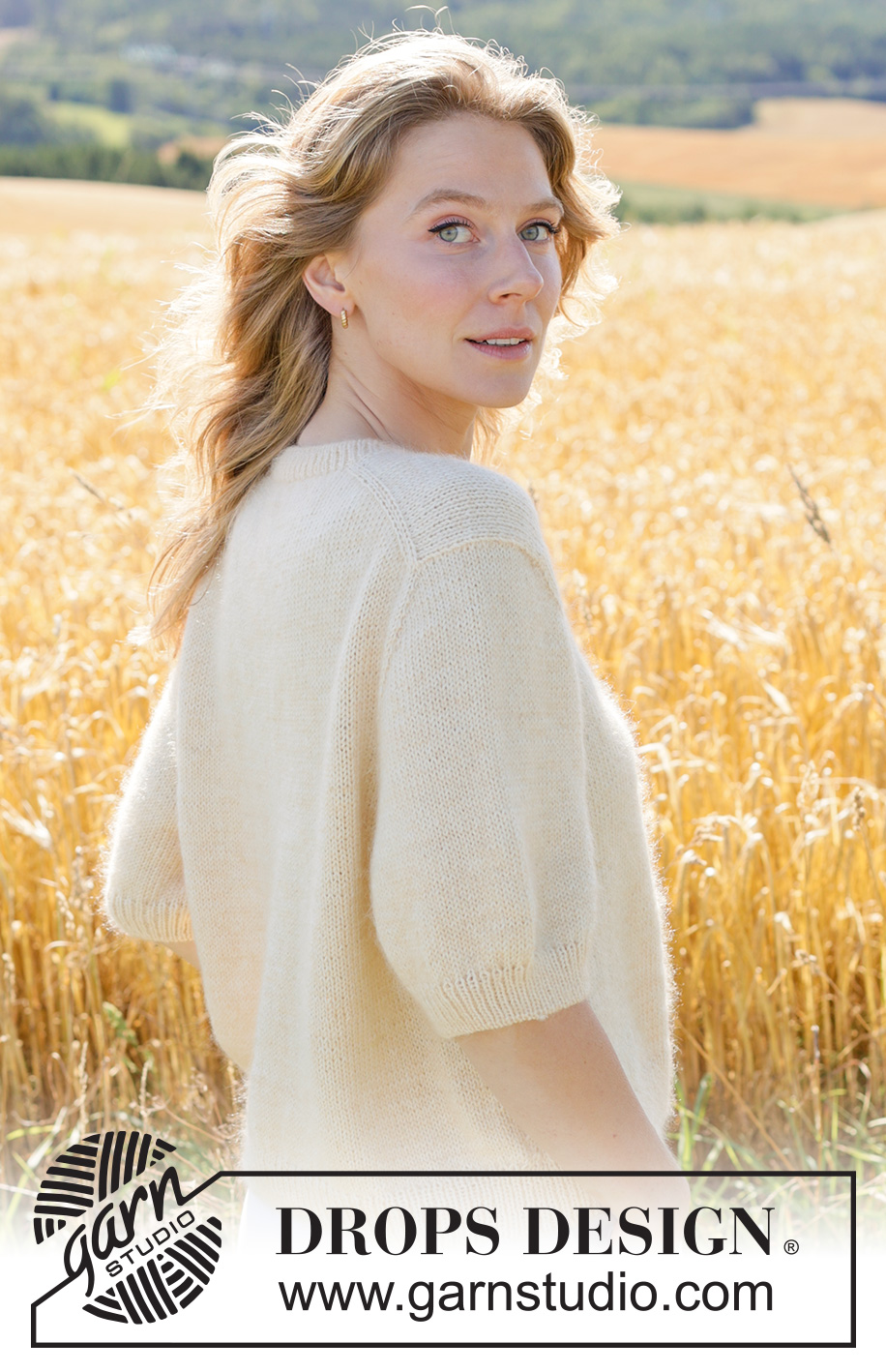 Lemon Mist Cardigan / DROPS 268-15 - Knitted jacket in DROPS BabyMerino and DROPS Kid-Silk. The piece is worked top down in stockinette stitch with European yoke, small cables each side and short sleeves. Sizes XS - XXXL.