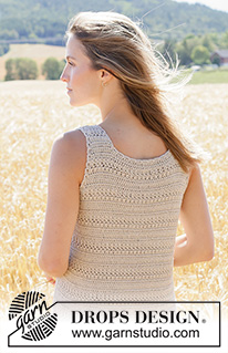 Harvest Dress / DROPS 268-2 - Crocheted long dress in DROPS Belle. Work top down. Size XS – XXXL.