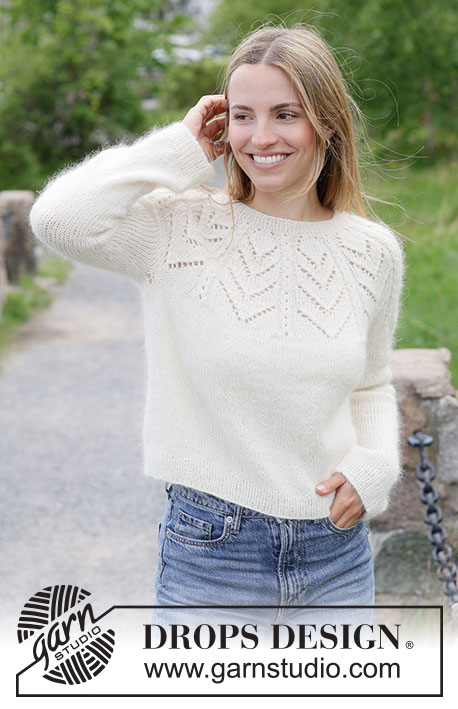 DROPS 271-1 White Lotus Sweater