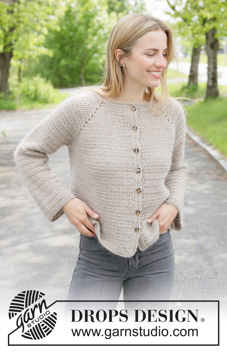 Oat Milk Cardigan / DROPS 271-21 - Modelos de tricô gratuitos por