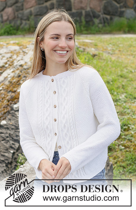 White Hive Cardigan / DROPS 271-26 - Free knitting patterns by
