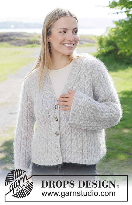 Swirling Winter Cardigan / DROPS 271-7 - Free knitting patterns by