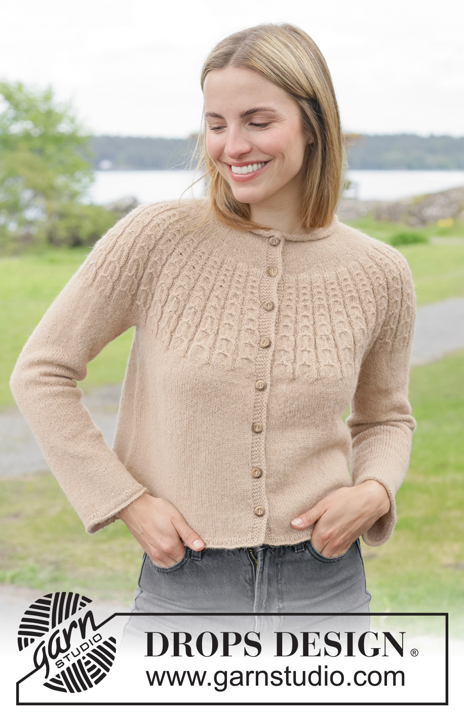 Maple Cream Cardigan / DROPS 272-12 - Free knitting patterns by