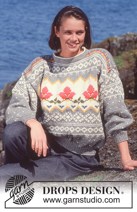 Maple Afternoon Sweater / DROPS 28-1 - DROPS  jumper with textured pattern in “Alaska”.  