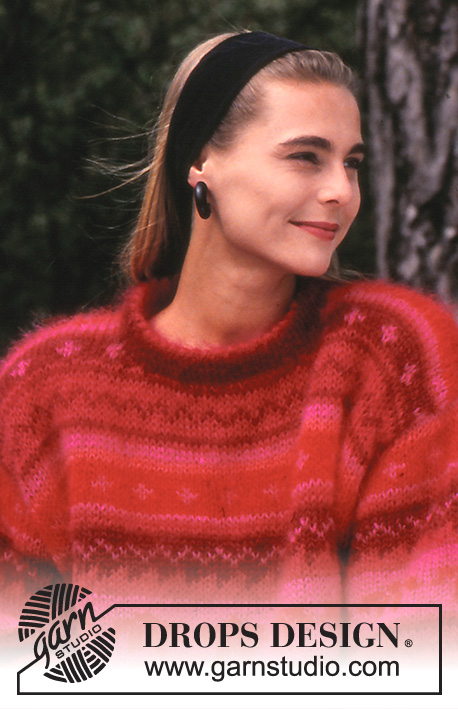 Solar Flair / DROPS 28-17 - DROPS jumper with pattern borders in “Vienna”. 