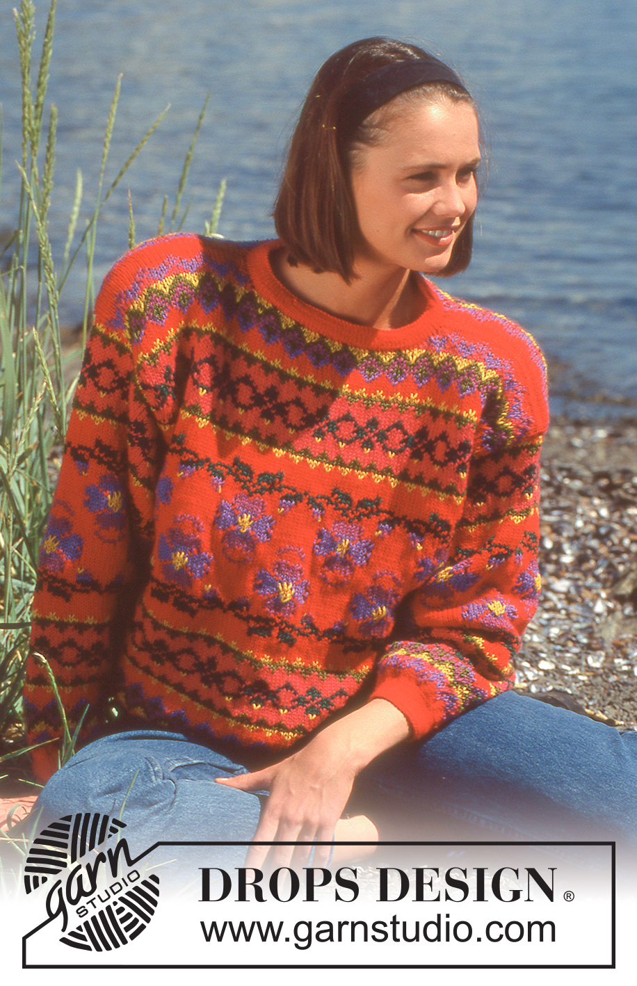 Fireweed Sweater / DROPS 28-20 - DROPS jumper with flower pattern in “Karisma”.   