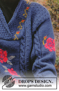 Ode to Roses / DROPS 28-21 - DROPS jumper with roses in “Alaska”.