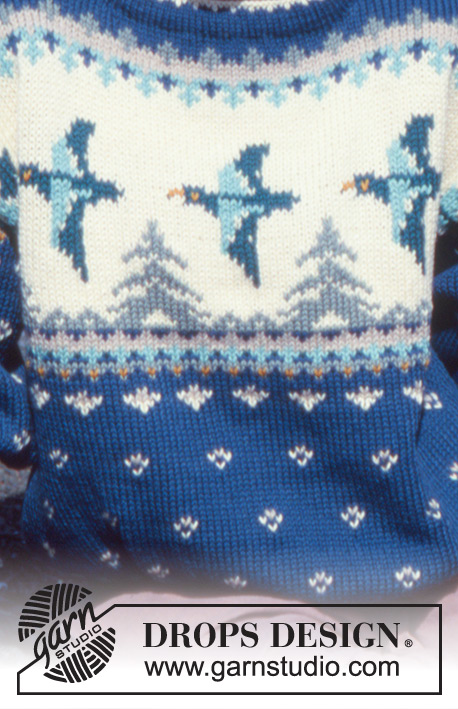 Eye on the Sky / DROPS 28-5 - DROPS jumper with duck pattern in “Alaska”. 