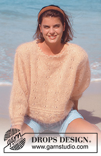 Coastal Flair / DROPS 29-19 - Knitted jumper with lace pattern in DROPS Vienna or DROPS Melody. Size S-L