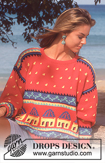 Summer House / DROPS 29-9 - DROPS jumper with house pattern in “Paris”. 