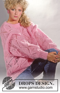 Pink Power / DROPS 3-17 - DROPS jumper with lace pattern and tube at armhole in Vienna or Melody. Size S-L.