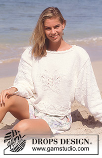 White Butterfly / DROPS 30-1 - DROPS jumper with textured butterfly pattern in “Paris.  Size S – L.