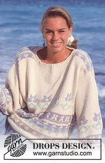 Seahorse Ballade / DROPS 30-10 - DROPS jumper with pattern borders in “Paris.  Size S – L. 