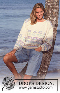 Seahorse Ballade / DROPS 30-10 - DROPS jumper with pattern borders in “Paris.  Size S – L. 