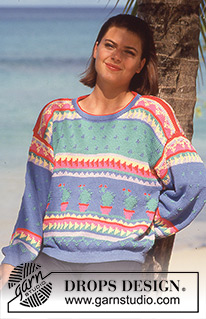 Desert Adventure / DROPS 30-9 - DROPS jumper with pattern borders in “Muskat”. Size S – L.