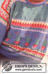 Desert Adventure / DROPS 30-9 - DROPS jumper with pattern borders in “Muskat”. Size S – L.