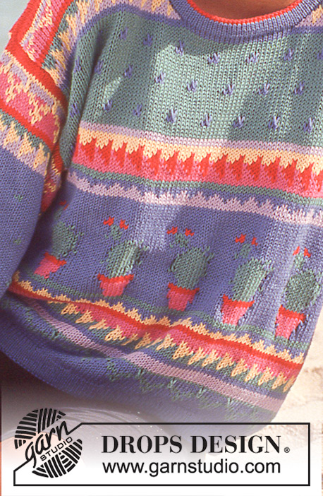 Desert Adventure / DROPS 30-9 - DROPS jumper with pattern borders in “Muskat”. Size S – L.