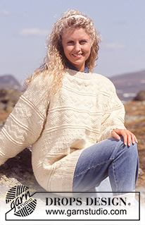 Crossing Waves / DROPS 31-1 - Drops Textured Sweater in “Alaska” Short or long version. 