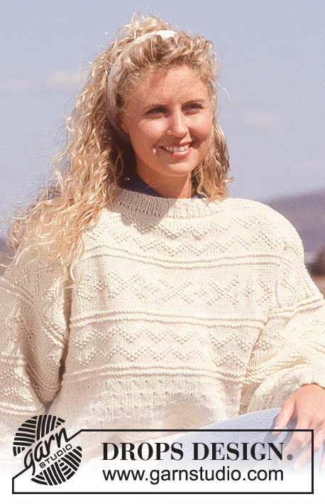 Crossing Waves / DROPS 31-1 - Drops Textured Sweater in “Alaska” Short or long version. 