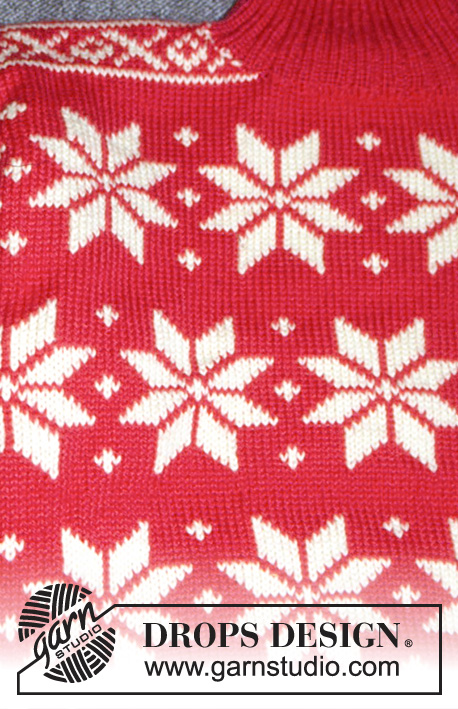 Christmas Cheer / DROPS 31-11 - DROPS sweater with star repeat pattern in “Alaska”.