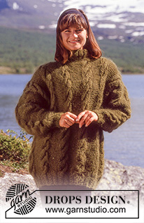 Deep Valley / DROPS 31-16 - DROPS sweater with large cables in “Vienna”. Long or short version. 