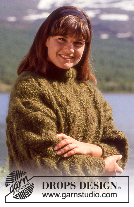 Deep Valley / DROPS 31-16 - DROPS sweater with large cables in “Vienna”. Long or short version. 