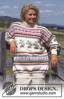 Snowberries / DROPS 31-20 - DROPS Sweater with berries in “Alaska” Long or short version. 