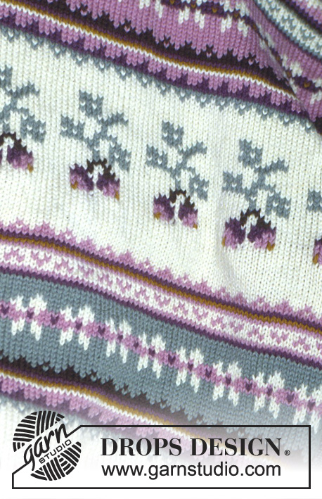 Snowberries / DROPS 31-20 - DROPS Sweater with berries in “Alaska” Long or short version. 