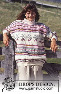 Snowberries / DROPS 31-20 - DROPS Sweater with berries in “Alaska” Long or short version. 