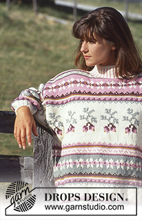 Snowberries / DROPS 31-20 - DROPS Sweater with berries in “Alaska” Long or short version. 