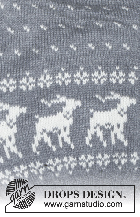 Rain Dear / DROPS 32-1 - Veste DROPS en Alaska, jacquard rennes et flocons ; Pull DROPS bordures avec torsades en Karisma. Version longue ou courte. Du S au L.