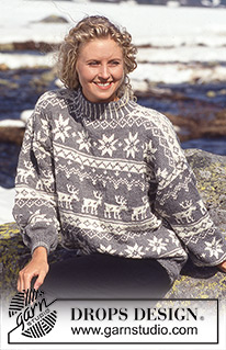 Reindeer Crossing / DROPS 32-11 - DROPS Sweater for men in Karisma Superwash with stars and reindeer
