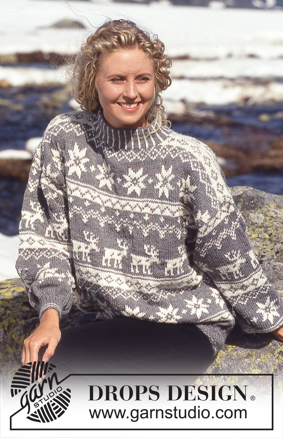 Reindeer Crossing / DROPS 32-11 - DROPS Sweater for men in Karisma Superwash with stars and reindeer