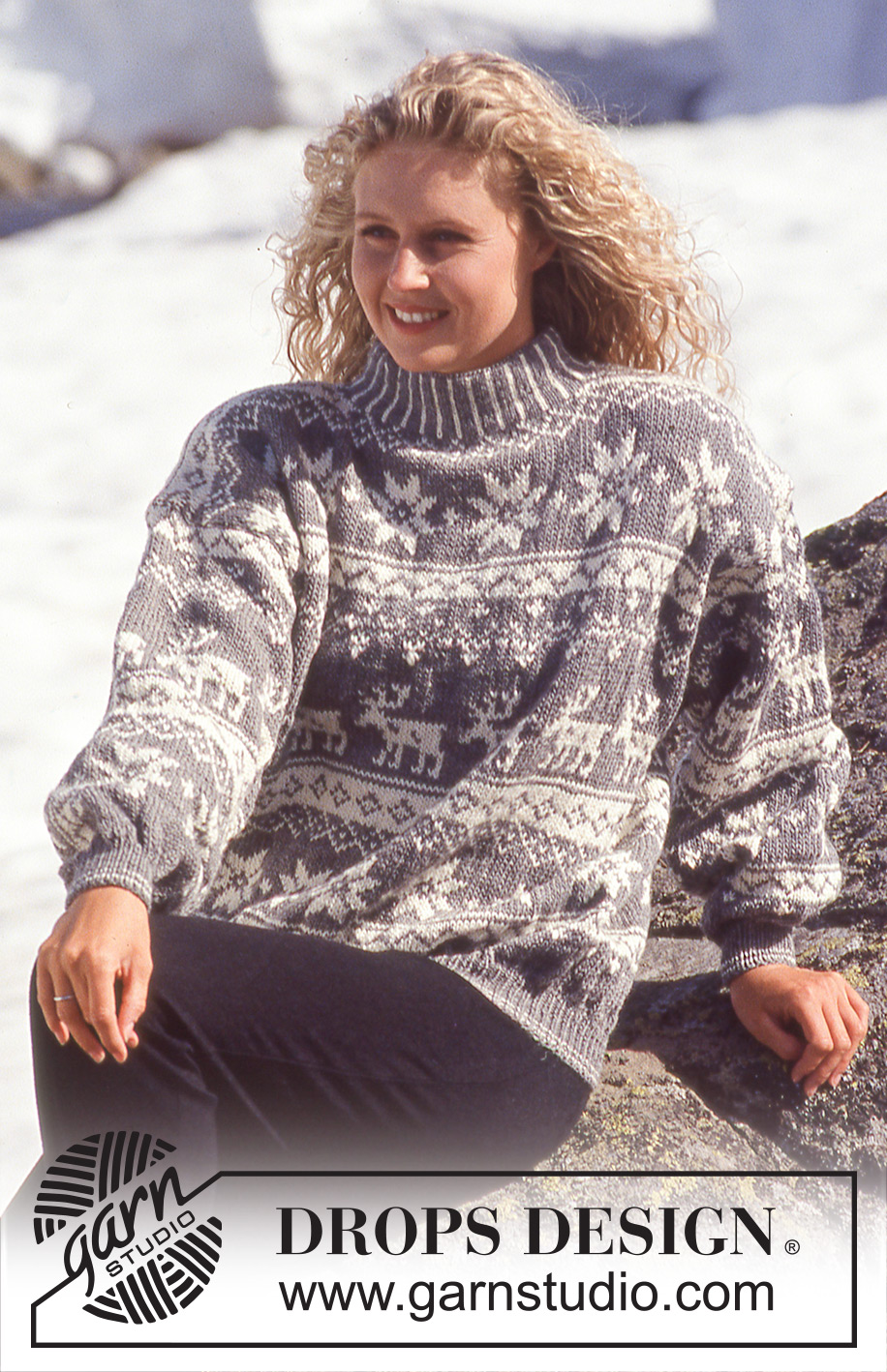 Reindeer Crossing / DROPS 32-11 - DROPS Sweater for men in Karisma Superwash with stars and reindeer