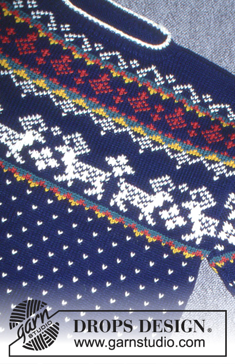 Reindeer Roundup / DROPS 32-23 - DROPS Sweater for men in Karisma Superwash with snowflakes and reindeer
