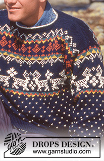 Reindeer Roundup / DROPS 32-23 - DROPS Sweater for men in Karisma Superwash with snowflakes and reindeer