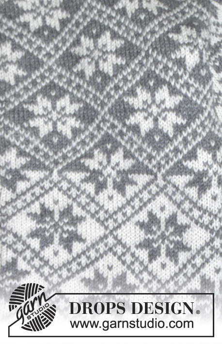 Lit by Stars / DROPS 32-4 - DROPS Sweater or Jacket for men with stars in squares. Head band and socks.