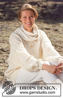 Winter Symphony / DROPS 35-21 - DROPS Bluse i Camelia med struktur i dame og herre str