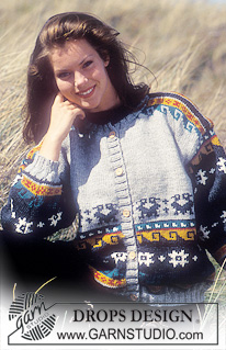 DROPS 35-6 - Drops Jacket with Bird pattern in “Alaska”