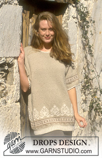 DROPS 37-14 - DROPS short sleeved jumper in Silke r Paris. Size S-L.