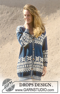 DROPS 37-18 - DROPS Jacket with pattern and bobbles in “Paris”. Size S-L.