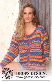 Colours of Peru / DROPS 37-7 - DROPS jacket with pattern borders in “Paris”. Size S – L.