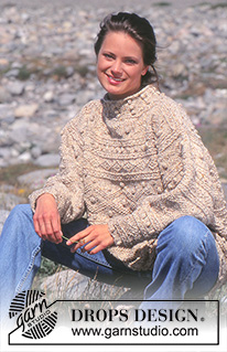 Carved Wood / DROPS 39-1 - DROPS jumper in textured pattern in “Alaska-Tweed”.  