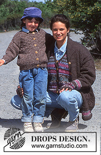 Limerick / DROPS 39-10 - DROPS waistcoat, jacket and fingerless gloves with pattern borders in “Karisma”  