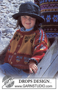 DROPS 39-16 - DROPS child’s jacket with berry pattern in “Karisma”.  