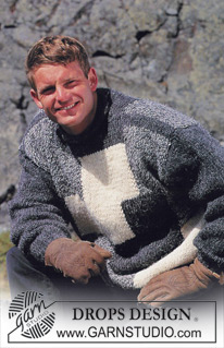 DROPS 39-24 - DROPS men’s jumper in square pattern in “Fisherman”.  